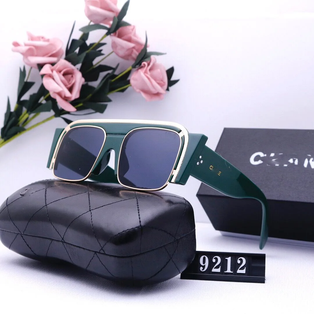 

G9212 Luxury big brand luxury sunglasses men and women blackout driver free glasses box packaging big frame showing small face