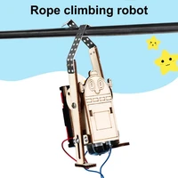 wooden diy scientific experiment electric rope climbing robot kit exercise practical ability toy for kids games