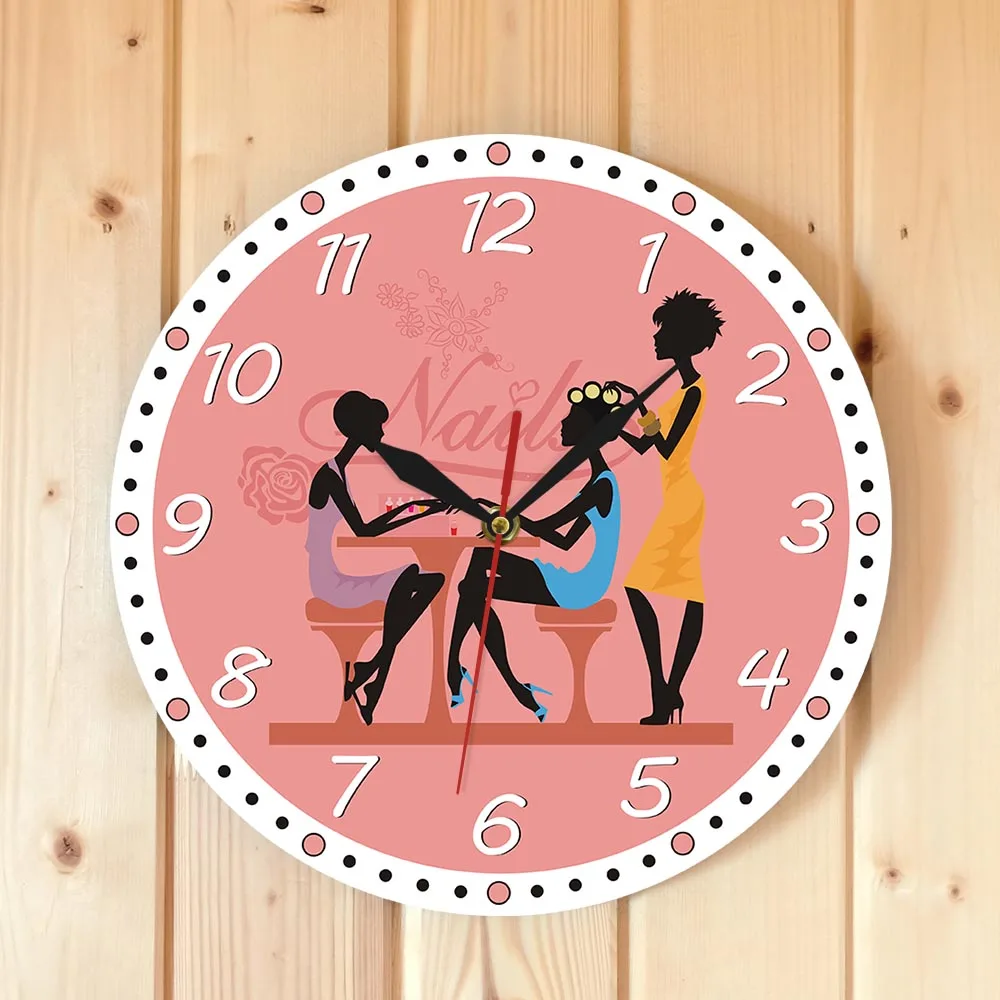 Современные настенные часы с именем парикмахерской на заказ студийный настенный