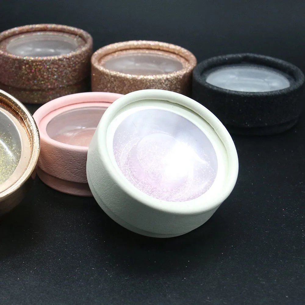 

Round wholesale eyelashes package eyelash packaging box lash boxes packaging faux cils mink lashes magnetic cases vendors