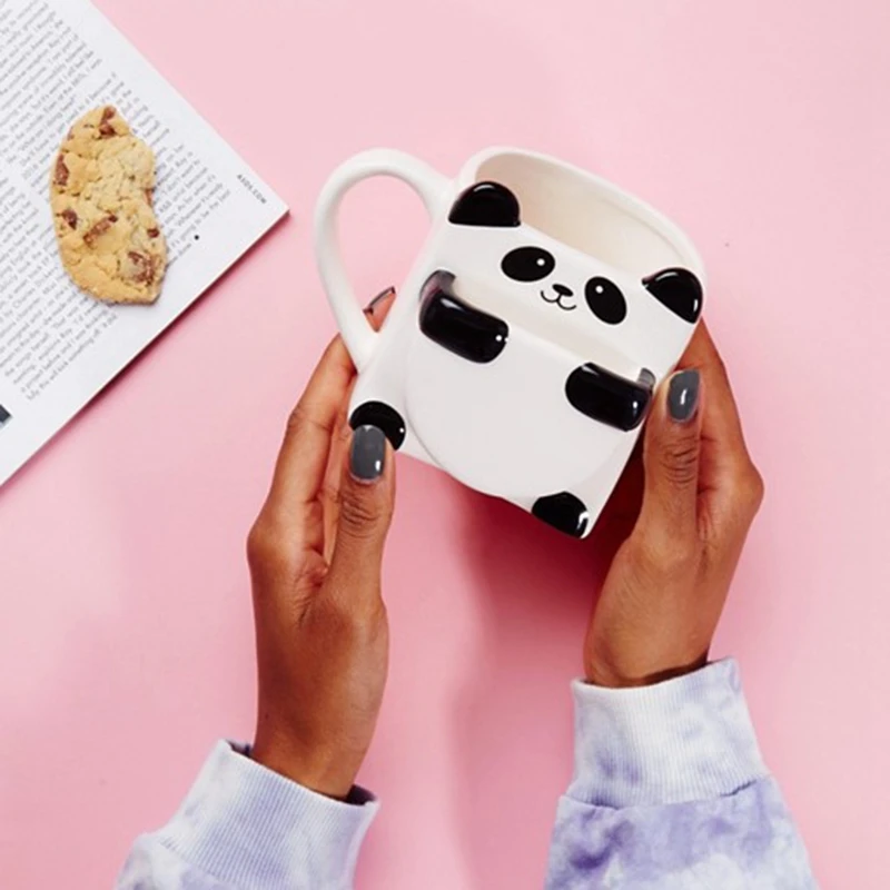 3D мультфильм панда кофейные кружки двойное печенье керамические чайные чашки