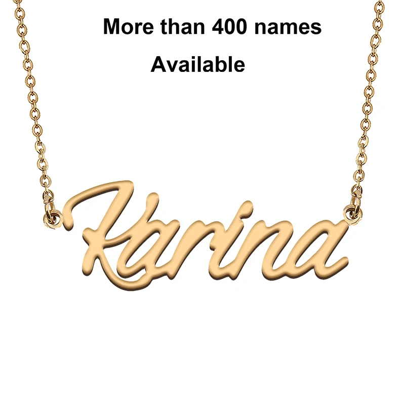 

Cursive Initial Letters Name Necklace for Karina Birthday Party Christmas New Year Graduation Wedding Valentine Day Gift