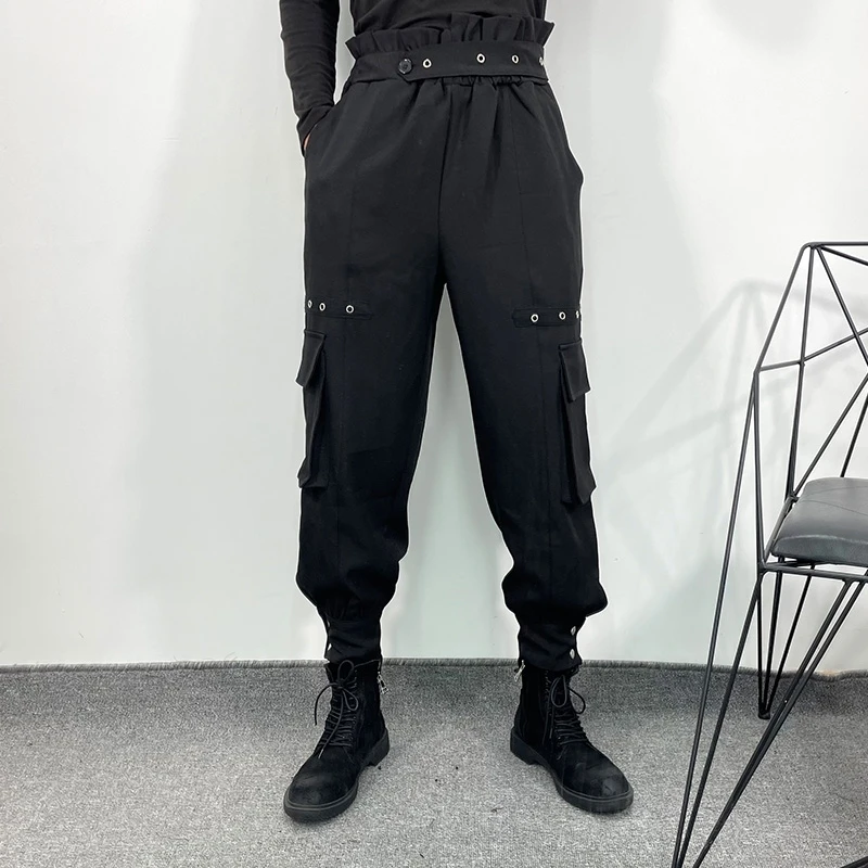 Men's Cargo Autumn/Winter New Personalized Rivet Pocket Decoration Harajuku High Street Casual Loose Oversized Pants