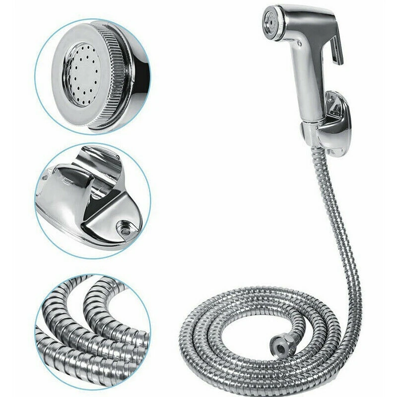 

Stainless Steel Handheld Bidet Spray Shower Head Toilet Shattaf Hose Bathroom