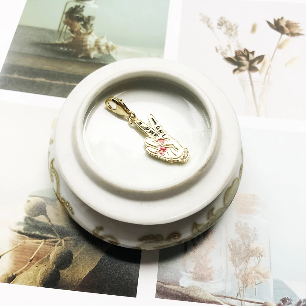 

Charm Pendant Girl Power,2019 Jewelry Trendy Cool Slogan Pure 925 Sterling Silver Gift For Women Fit Bracelet Necklace