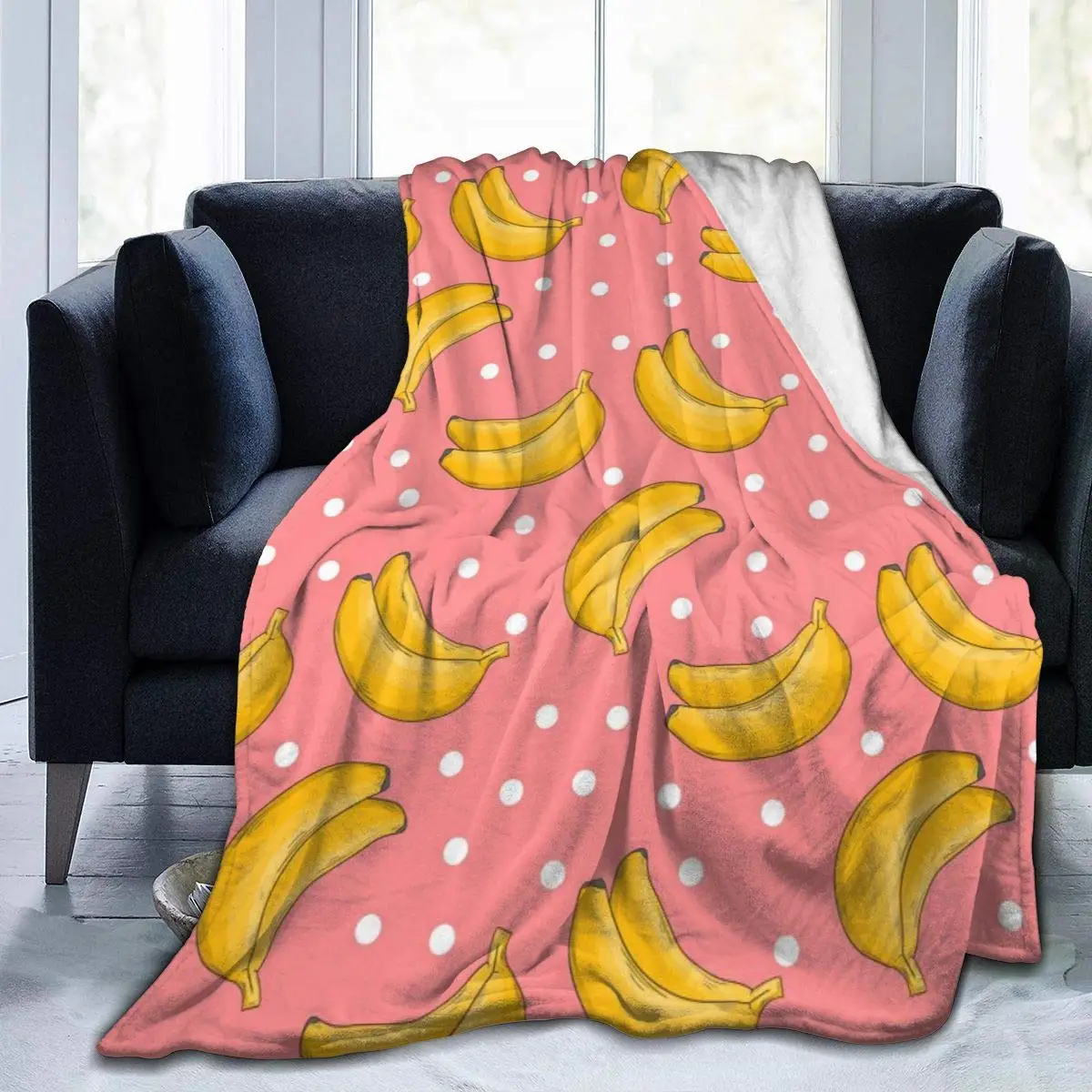 

Cute Cartoon Colorful Fruits Flannel Microfiber Blanket Warm Fuzzy Plush Towelling Coverlet Lightweight Throw Bed Covers