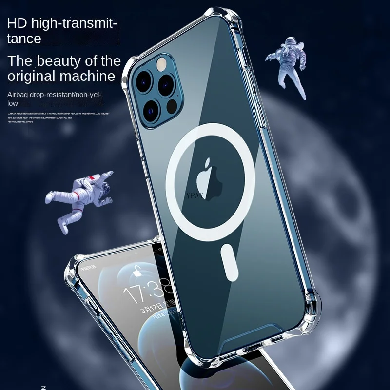 

Original Transparent Protection Magnetic Magnet Case For iPhone 11 12 Pro Max mini Support Wireless Charging Case Accessories