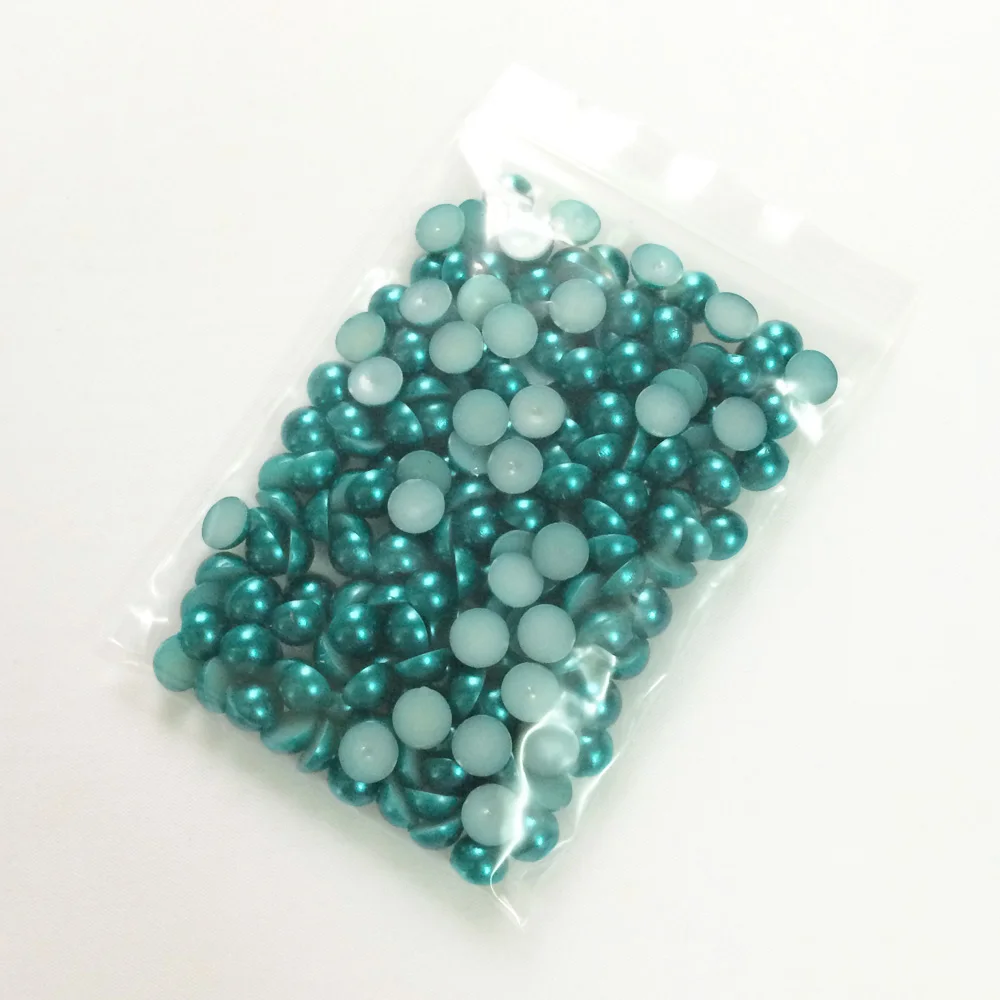 200 шт. 8 мм бирюзовый зеленый жемчуг полукруглый имитация искусственного жемчуга