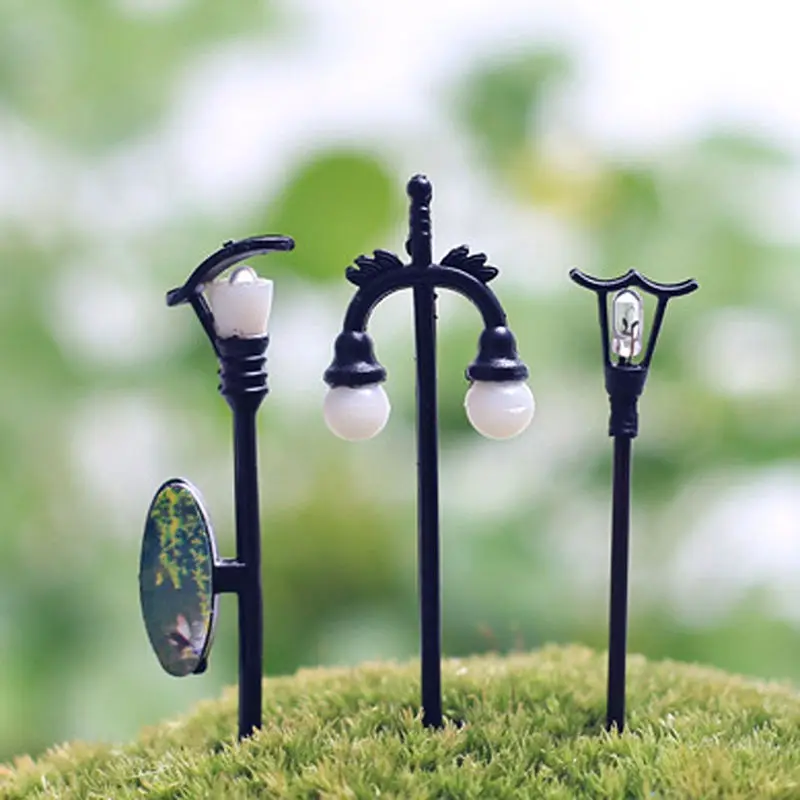 1Pc Retro Street Lamp Streetlight Miniature Garden Ornament Fairy Resin Craft Decor 10 Styles | Дом и сад