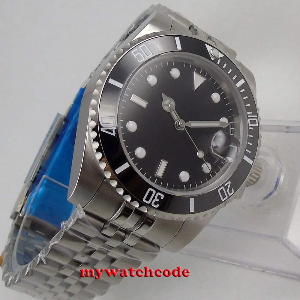 Топ бренд класса люкс 40 мм черный циферблат керамические сапфировое стекло Jubilee