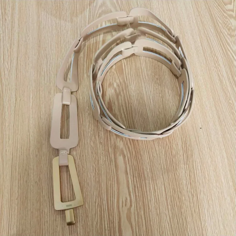 

SHENGPALAE2020 New Fashion Spring Corset Belt Women Solid Black Chain Buckle Leather Wide Belt Casual All-match Waistband ZK127