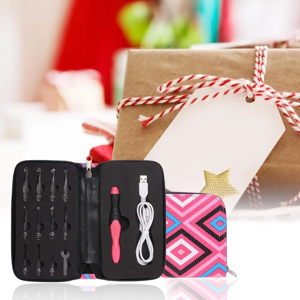 Набор крючков для вязания 11 в 1 перезаряжаемые эргономичные крючки Светодиодный