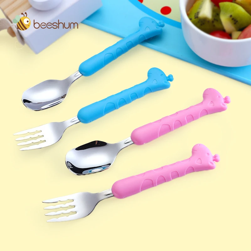 Детская Ложка для кормления Beeshum вилка Детские гаджеты столовый сервиз детская