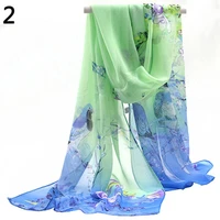 2021 hot sell new fashion womens scarf long chiffon stole scrawl flower printed soft sun block scarf