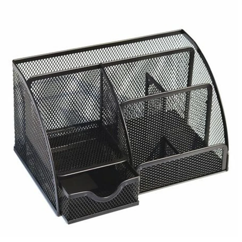 

Mesh Desktop Office Pen Pencil Holder Iron Desk Organizer for Scissors Ruler Stationery School Supplies Accessories
