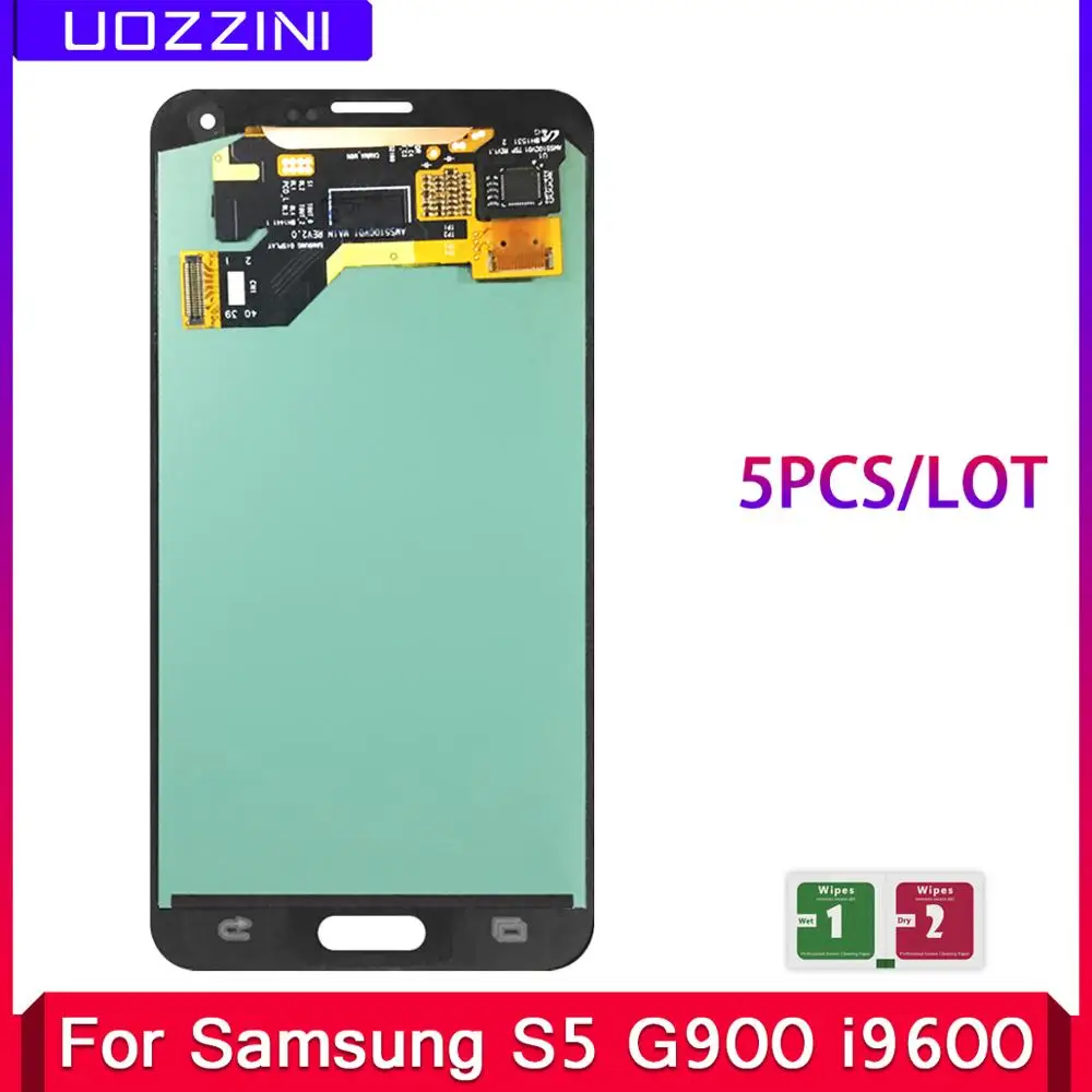 5 шт./лот супер AMOLED ЖК дисплей для Samsung Galaxy S5 SM G900 i9600 G900R G900F сенсорный экран в