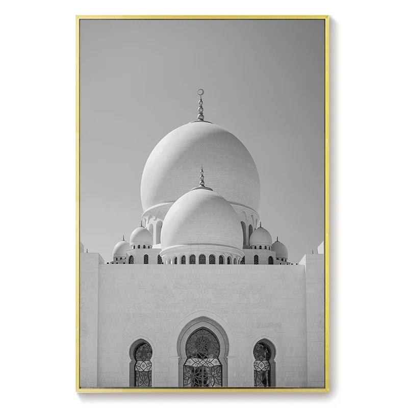 

Nordic Islamic Architecture Poster Abu Dhabi Mosque Wall Art Canvas Prints Quote Picture Modern Painting Home Decoration