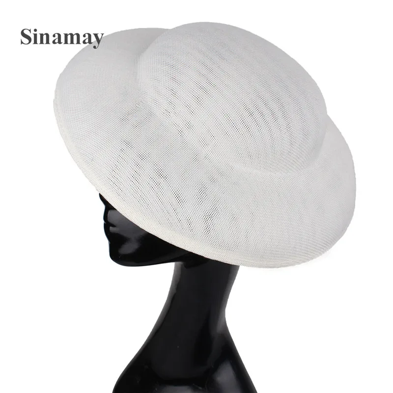 

Ivory 30cm round big hats Fascinator base women hair accessories imitation sinamay fascinator material wedding party headwear