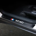 4 шт. углеродного волокна порога протектор Авто сиденье кожаные виниловые наклейки для Volvo S60 XC90 V40 V50 V60 S90 V90 XC60 XC40 машине AWD