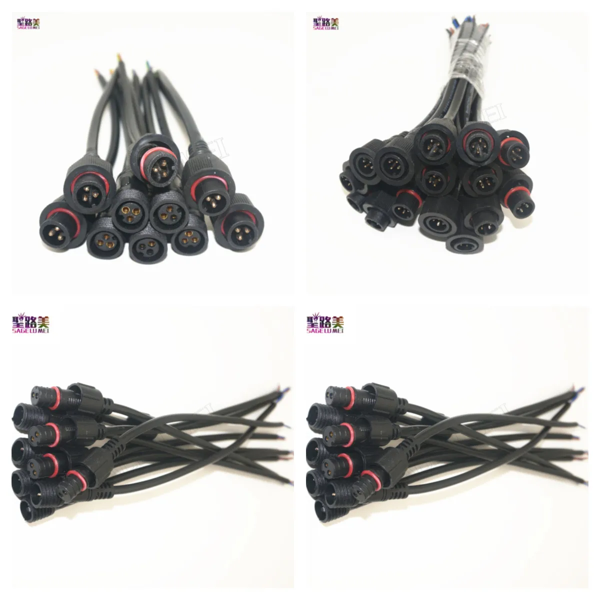 

5pairs 3Pin Big led connector Male to Female Waterproof Cable IP68 20cm wires pigtail for led modules ws2811 2812b led strip