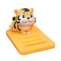 tiger phone stand 2022 cute phone stand with slots hands free cellphone holder with tiger for bed desktop table car office livin