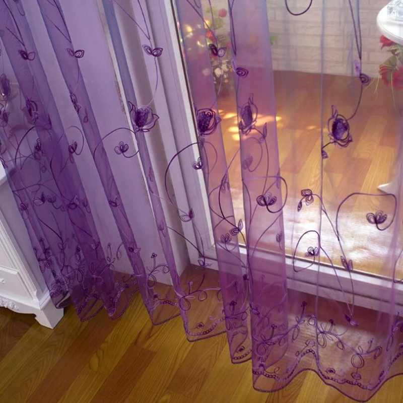 Золотая занавеска Цветочная прозрачная вуаль европейские окна Современная