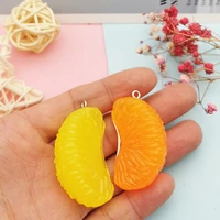 10pcsbag resin simulation fruit orange charms one petal orange pendants earring keychain bag pendant diy jewelry accessories