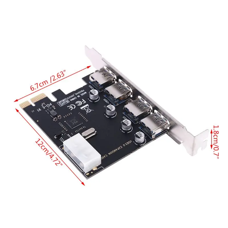 4 порта SuperSpeed USB 3 0 PCI-e PCI Express плата расширения | Компьютеры и офис