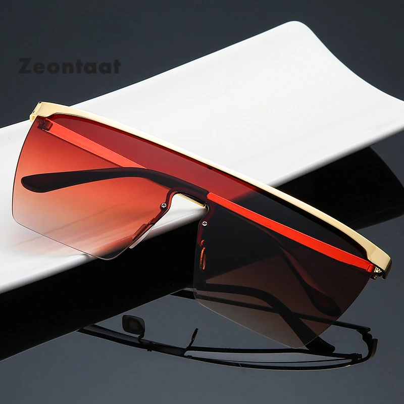 

Luxury Fashion Rimless Sunglasses Women Clear Metal Frame Mens Sun Glasses Square Vintage Female Oversized Cutting Sunglass