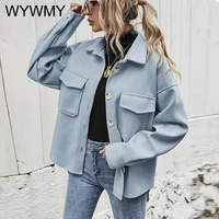 wywmy spring autumn womens coat 2021 new fashion lapel single breasted jacket commute long sleeve top korea loose coat women