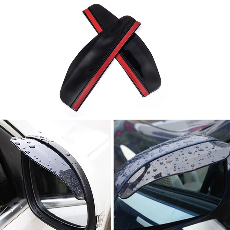 

2Pcs PVC Car Rear View Mirror Sticker Rain Eyebrow Auto Side Mirror Rain Board Shield Sunshade Snow Guard Protector Cover
