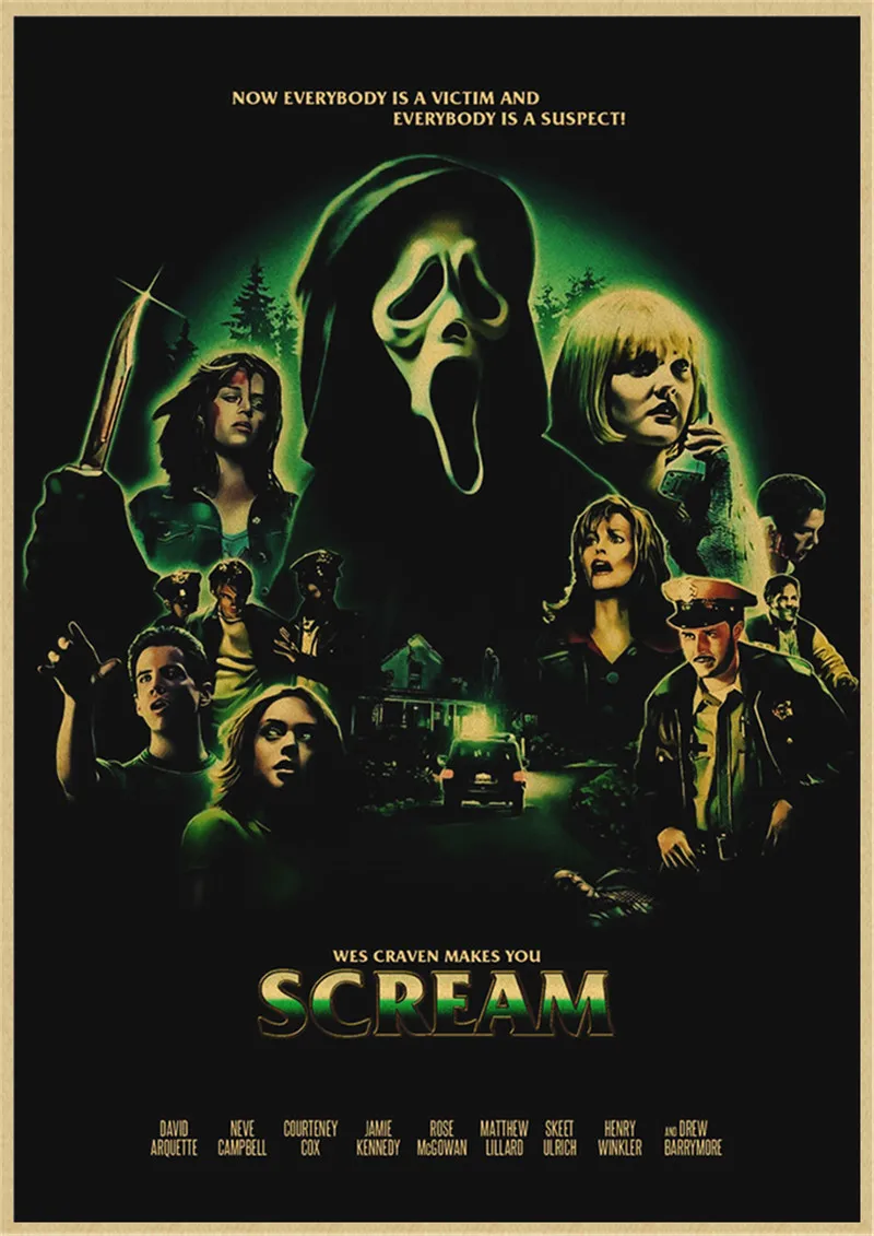 Плакат из крафт-бумаги с изображением крика мертвого ужаса картины украшение для