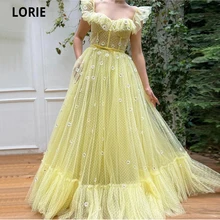 LORIE – robe de bal longue jaune, tenue de soirée, style Boho, arabe, dubaï, motifs à fleurs, 2021  (1)