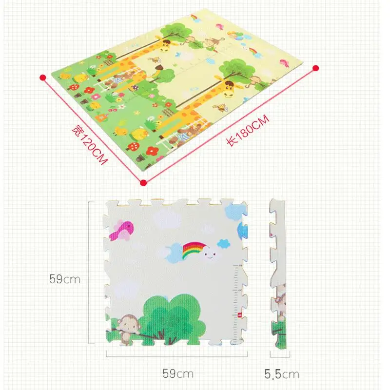Чехол OLOEY2KG практичные игрушки для хранения Play Mat120 * 180*2 см ковер детей игровой