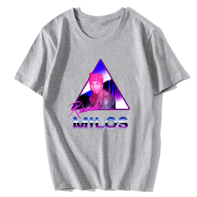 Ricardo Milos Эстетическая Vaporwave Винтажная летняя мужская футболка Harajuku уличная