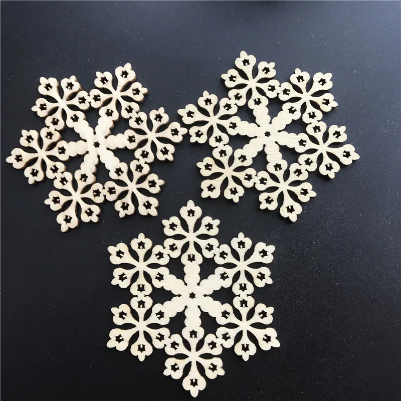 10 шт. рождественские деревянные украшения в виде снежинок елки подвесные