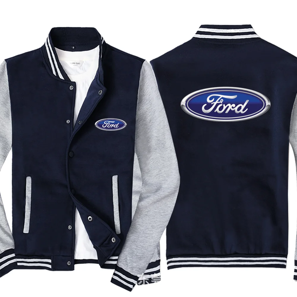 

Новинка 2021, модная мужская бейсбольная куртка для ford Logo, спортивная одежда, повседневная толстовка, унисекс униформа в стиле хип-хоп Харадзю...