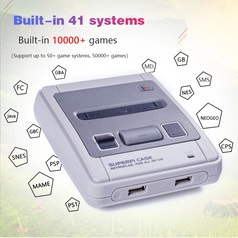 Raspberry Pi 3B игровые порта Ретро Флаг SUPERPi чехол gameboy с системой пересчета HDMI выход
