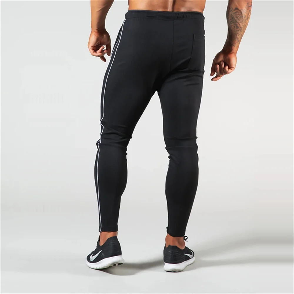 Хлопковые Штаны для бега мужские тренировочные штаны облегающие тренажерного