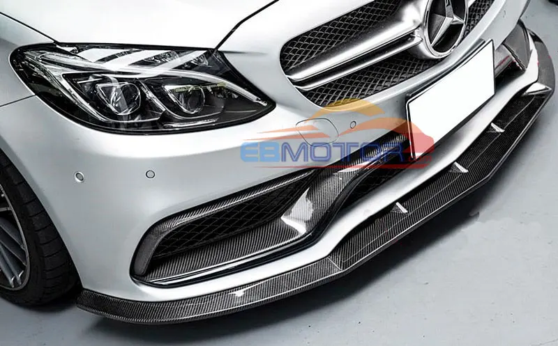 Неокрашенный передний спойлер из стекловолокна для Benz W205 C63 Coupe 2015UP M155F|Спойлеры и