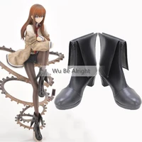 anime steins gate 0 cosplay shoes makise kurisu cosplay boots women black boots costume prop custom made