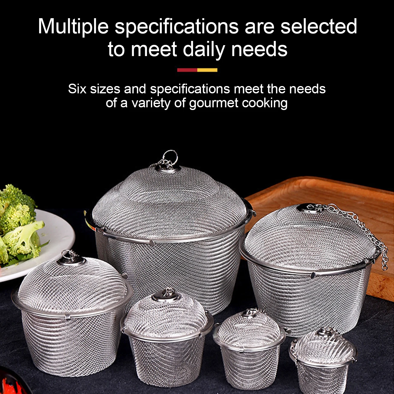 

304 Stainless Steel Tea Strainer Infuser Kitchen Tools Seasoning Ball Mesh Spice Cooking Herbal Tea Tea Tools Ball With Chain