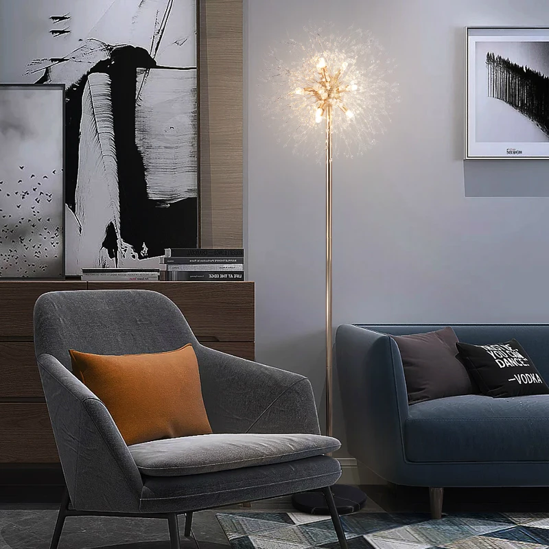 Современная простая Хрустальная Напольная Лампа в стиле Ins вертикальная лампа