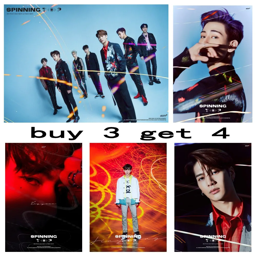 Kpop GOT 7 альбом Затмение плакаты четкое изображение печатает белая бумага с