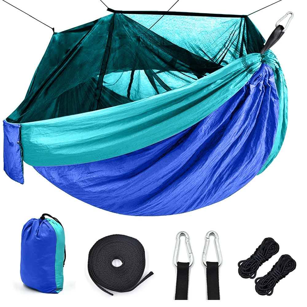 

Outdoor Mosquito net camping Hammock 1-2 Person Parachute picnic Hammock Portable Hanging Hunting Sleeping hammock Swing hammock