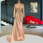 Женское вечернее платье с юбкой-годе, розовое платье в турецком стиле для торжевечерние Ринок, украшенное бисером, Средний Восток, модель 2021
