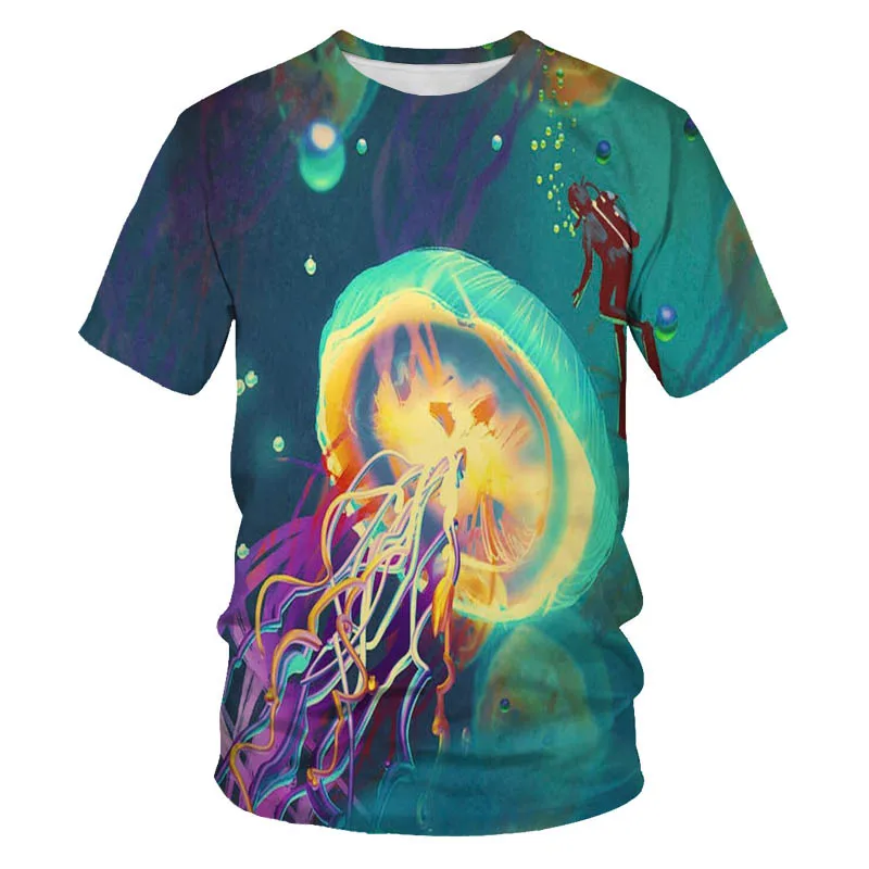 

MMen's short sleeve 3D printed men's T-shirt with animal cartoon design and fashion print