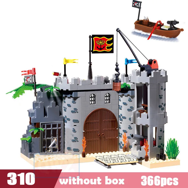 Наборы моделей DIY Пираты Замок фигурки Карибского моря строительные блоки