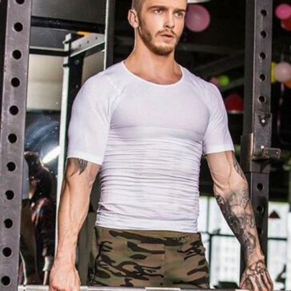 Мужская компрессионная футболка рубашка для бодибилдинга мужчин летняя