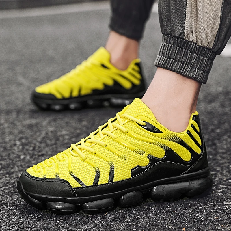 

Men's Casual Shoes Brand Men Shoes Fashion Air Cushion Lace-up Sneakers Breathable Comfortable Mesh Flats Shoes Zapatos Hombre